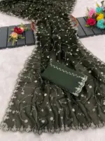 6330 Modal Jimmy Choo Embroidered Saree Collection - Image 2