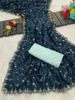 6330 Modal Jimmy Choo Embroidered Saree Collection - Image 4