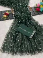 6330 Modal Jimmy Choo Embroidered Saree Collection - Image 7