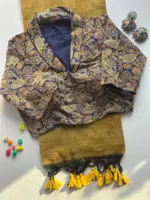 Ajrakh Fancy Vol 2 Khadi Cotton Saree Ajrakh Printed Blouse Collection - Image 2