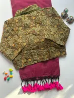 Ajrakh Fancy Vol 2 Khadi Cotton Saree Ajrakh Printed Blouse Collection - Image 4