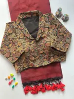 Ajrakh Fancy Vol 2 Khadi Cotton Saree Ajrakh Printed Blouse Collection - Image 5