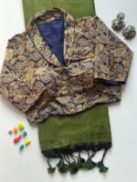 Ajrakh Fancy Vol 2 Khadi Cotton Saree Ajrakh Printed Blouse Collection - Image 6