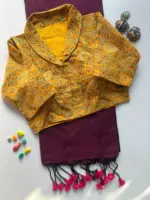 Ajrakh Fancy Vol 2 Khadi Cotton Saree Ajrakh Printed Blouse Collection - Image 9