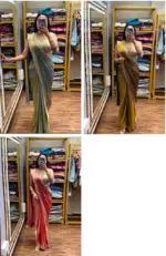 Bt 7133 Fandy Satin with Embroidery Sequence Worked Beautiful Saree Collection - Image 3