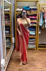 Bt 7133 Fandy Satin with Embroidery Sequence Worked Beautiful Saree Collection - Image 6