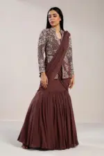 Bt 7135 Chinon Embroidery Worked Trending Party Wear Jacket Lehenga with Dupatta - Image 3