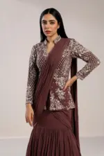 Bt 7135 Chinon Embroidery Worked Trending Party Wear Jacket Lehenga with Dupatta - Image 4