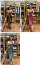 Bt 7137 Satin Sequence Ready to Wear Fancy Saree - Image 3