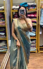Bt 7137 Satin Sequence Ready to Wear Fancy Saree - Image 5