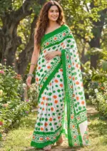 Df Trirang Cotton Printed Republic Day Special Tricolor Saree Collection - Image 4