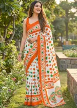 Df Trirang Cotton Printed Republic Day Special Tricolor Saree Collection - Image 6