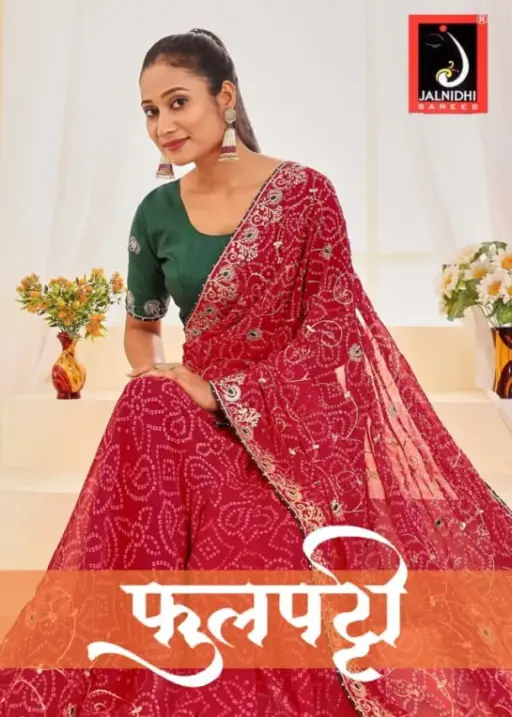 Jalnidhi Ful Patti Georgette with Embroidery Bandhani Saree Collection