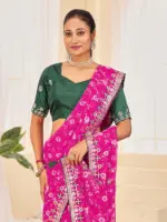 Jalnidhi Ful Patti Georgette with Embroidery Bandhani Saree Collection - Image 14