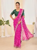 Jalnidhi Ful Patti Georgette with Embroidery Bandhani Saree Collection - Image 15