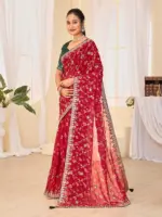 Jalnidhi Ful Patti Georgette with Embroidery Bandhani Saree Collection - Image 18