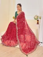 Jalnidhi Ful Patti Georgette with Embroidery Bandhani Saree Collection - Image 2