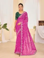 Jalnidhi Ful Patti Georgette with Embroidery Bandhani Saree Collection - Image 23