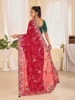 Jalnidhi Ful Patti Georgette with Embroidery Bandhani Saree Collection - Image 24