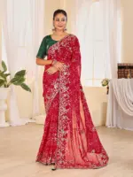 Jalnidhi Ful Patti Georgette with Embroidery Bandhani Saree Collection - Image 28