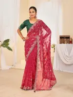 Jalnidhi Ful Patti Georgette with Embroidery Bandhani Saree Collection - Image 30