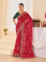 Jalnidhi Ful Patti Georgette with Embroidery Bandhani Saree Collection - Image 35