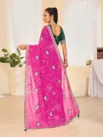 Jalnidhi Ful Patti Georgette with Embroidery Bandhani Saree Collection - Image 38