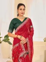 Jalnidhi Ful Patti Georgette with Embroidery Bandhani Saree Collection - Image 7