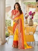 Jalnidhi Saloni Moss Chiffon with Fancy Bandhani Printed Saree Collection