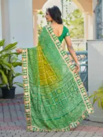 Jalnidhi Saloni Moss Chiffon with Fancy Bandhani Printed Saree Collection - Image 11