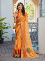 Jalnidhi Saloni Moss Chiffon with Fancy Bandhani Printed Saree Collection - Image 24