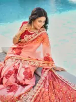 Jalnidhi Saloni Moss Chiffon with Fancy Bandhani Printed Saree Collection - Image 26