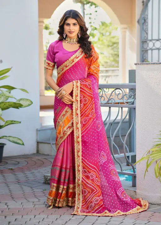 Jalnidhi Swarna Moss Chiffon with Work Saree Collection