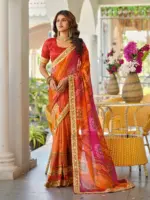 Jalnidhi Swarna Moss Chiffon with Work Saree Collection - Image 16