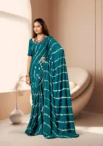 Kashvi Amrita Dull Moss Foil Printed Saree Collection - Image 10