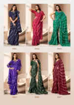 Kashvi Amrita Dull Moss Foil Printed Saree Collection - Image 13