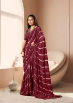 Kashvi Amrita Dull Moss Foil Printed Saree Collection - Image 16
