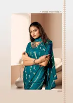 Kashvi Amrita Dull Moss Foil Printed Saree Collection - Image 19