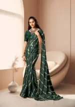 Kashvi Amrita Dull Moss Foil Printed Saree Collection - Image 2