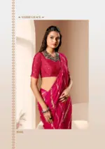 Kashvi Amrita Dull Moss Foil Printed Saree Collection - Image 20