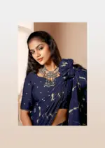 Kashvi Amrita Dull Moss Foil Printed Saree Collection - Image 4