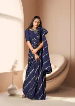 Kashvi Amrita Dull Moss Foil Printed Saree Collection - Image 7