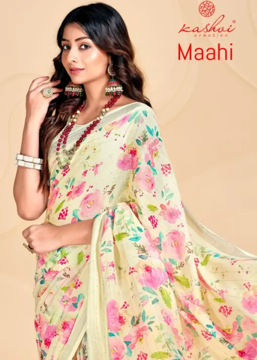 Kashvi Maahi Linen with Sequence Border Saree Collection
