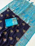 Kc 201 Khadi Crepe Georgette Zari Work Saree Collection - Image 2