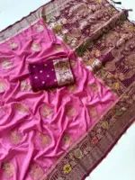 Kc 201 Khadi Crepe Georgette Zari Work Saree Collection - Image 4