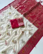 Kc 201 Khadi Crepe Georgette Zari Work Saree Collection - Image 5