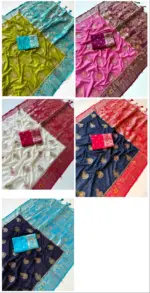 Kc 201 Khadi Crepe Georgette Zari Work Saree Collection - Image 6