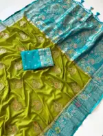 Kc 201 Khadi Crepe Georgette Zari Work Saree Collection - Image 7