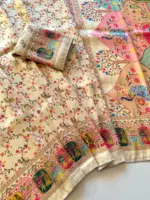 Kc 203 Softy Silk Printed Traditional Wear Saree - Image 4