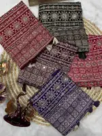 Kc 2082 Soft Crepe Silk Ajrakh Printed Saree Collection - Image 6